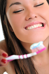 Image showing woman dental care