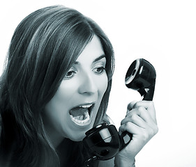 Image showing Yelling at the phone