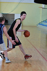 Image showing basketball duel