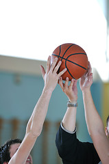 Image showing basketball duel