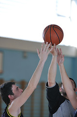 Image showing basketball duel