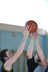 Image showing basketball duel