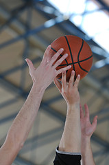 Image showing basketball duel