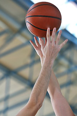 Image showing basketball duel