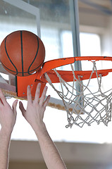 Image showing basketball duel