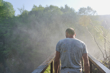 Image showing man waterfall