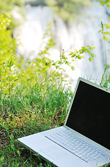 Image showing laptop outdoor