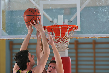 Image showing basketball duel