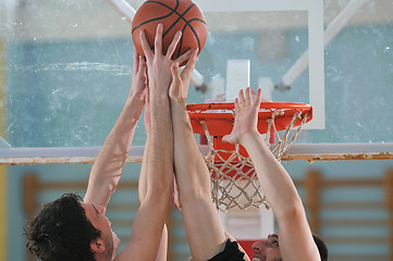 Image showing basketball duel