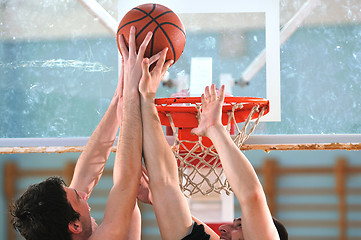 Image showing basketball duel