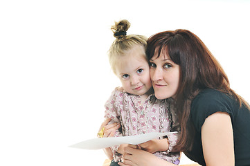 Image showing mother and littler girl isolated