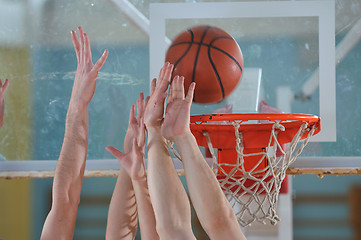 Image showing basketball duel