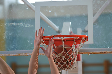 Image showing basketball duel