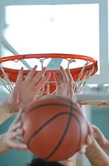 Image showing basketball duel