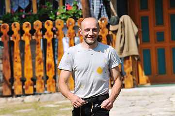 Image showing man walk outdoor face