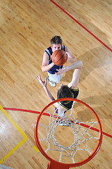 Image showing basketball duel