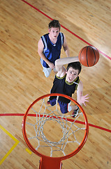 Image showing basketball duel