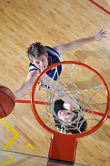 Image showing basketball duel