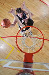 Image showing basketball duel