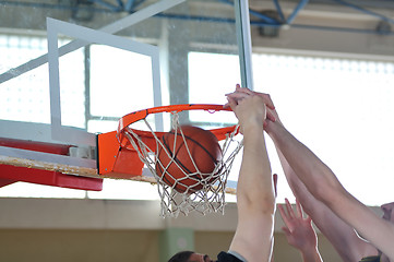 Image showing basketball duel