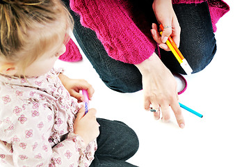 Image showing mother and littler girl isolated