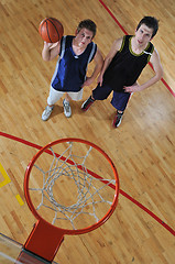 Image showing basketball duel