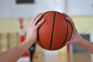 Image showing basketball duel