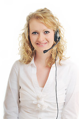 Image showing business woman headset
