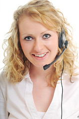 Image showing business woman headset