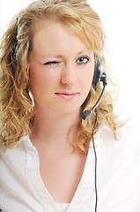 Image showing business woman headset