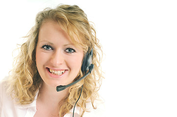 Image showing headset woman