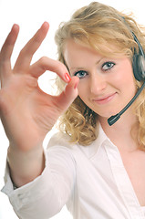 Image showing headset woman