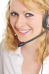 Image showing business woman headset