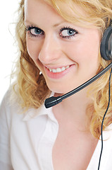 Image showing business woman headset