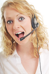 Image showing business woman headset