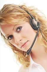 Image showing business woman headset