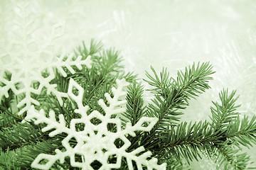 Image showing Green christmas background