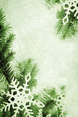 Image showing Green christmas background