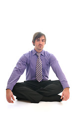 Image showing young business man meditating