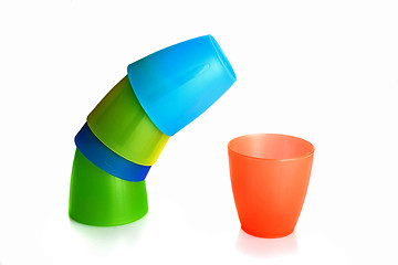 Image showing Plastic cups