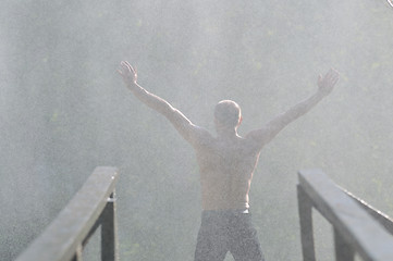 Image showing man waterfall