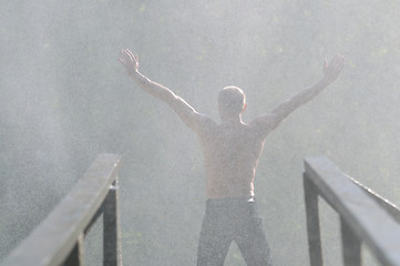 Image showing man waterfall