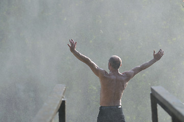 Image showing man waterfall