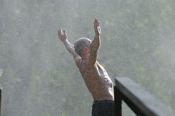 Image showing man waterfall