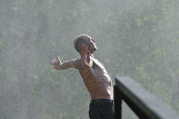 Image showing man waterfall