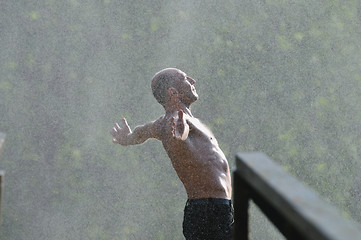 Image showing man waterfall
