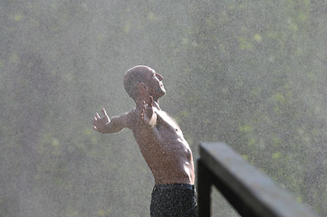 Image showing man waterfall