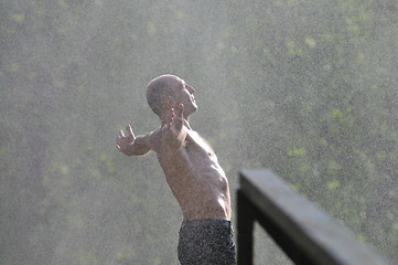 Image showing man waterfall