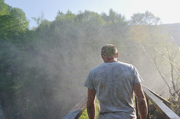 Image showing man waterfall