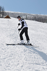 Image showing happy skier woman portrait